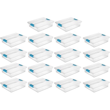 Large Clear Plastic Stackable Storage Container Bin Box Tote with Clear Latching Lid Organizing Solution for Home & Classroom