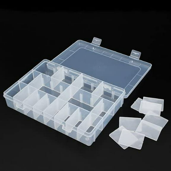 Large Clear Plastic Storage Box Adjustable Compartment Organizer, Multi-Purpose Storage Box Easy to Clean Storage Box, Stackable Design Box for Home & Craft Room Organization 1Pcs