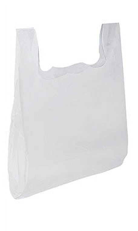  Large White Plastic T-Shirt Shopping Bags (Case of 500) - 18 x  8 x 30” - Perfect for Restaurant, Retail, Grocery, Takeout - Made of High  Density Polyethylene Plastic (HDPE) : Industrial & Scientific