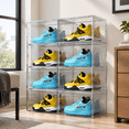 Big Stackable Container Large Clear-Side 8 Pack Plastic Stackable Shoe Storage Boxes - Walmart.com
