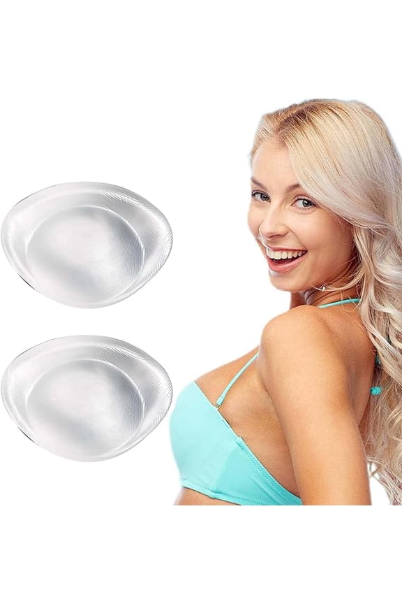 Large Clear Silicone Bra Inserts, Push-Up Breast Enhancer Pads, Invisible Reusable Padding for Dresses Swimsuits & Daily Bras