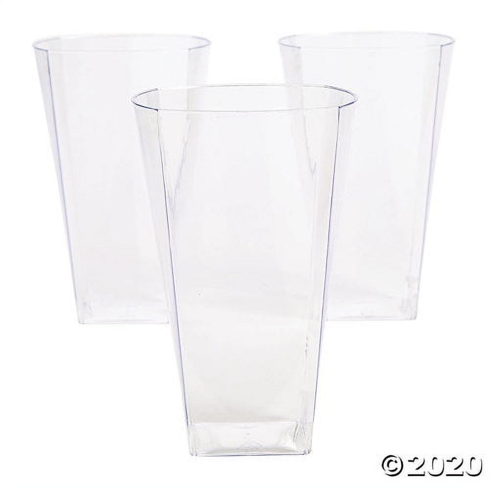 Large Clear Square Plastic Cups 14 Ct