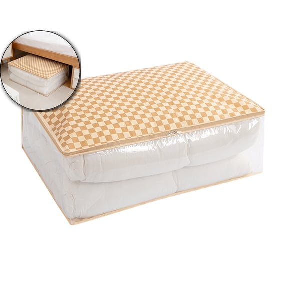 Large Clear Storage Bag – Waterproof, Dustproof & Heavy-Duty Zippered Organizer for Blankets, Comforters, Seasonal Clothes & Moving (27.5x19.6x9.4 in)