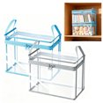 thumbnail image 1 of Large Clear Storage Bin with Zipper & Handles, Organizer for Bedding, Seasonal Clothes & Home Organization, Zippered Storage Totes Clear Storage Bags, Space Saving,Blue + Gray, 1 of 9