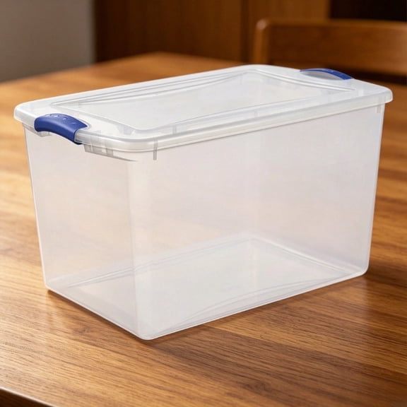 Large Clear Storage Bins with Lids Plastic Stackable Containers for Clothes, Blankets, Toys, Crafts, Totes Organizer for Home