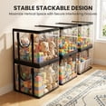 thumbnail image 1 of Large Clear Thick Plastic Storage Box with Hinged Lid, Stackable Collapsible Organizer Container for Books Files Magazines, Heavy Duty Book Storage Bin for Bedroom Office Dorm(Black，Medium,6PCS), 1 of 9