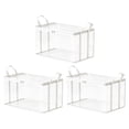 thumbnail image 1 of Large Clear Thick Plastic Storage Box with Hinged Lid, Stackable Collapsible Organizer Container for Books Files Magazines, Heavy Duty Book Storage Bin for Bedroom Office Dorm(White，Medium,3PCS), 1 of 8