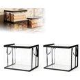 thumbnail image 1 of Large Clear Thick Plastic Storage Box with Hinged Lid, Thick Plastic Book Storage Bin, Stackable Collapsible Organizer Container for Books, Files, Magazines, Bedroom (Black *2), 1 of 8