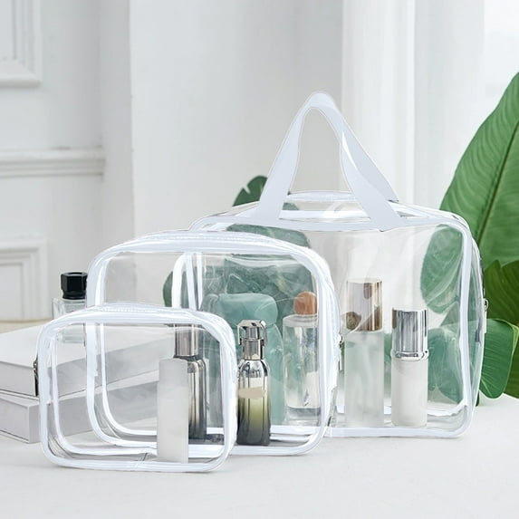 Large Clear Travel Bags for Toiletries, Travel Size Toiletries, Waterproof Clear Plastic Cosmetic Makeup Bags, Transparent Packing Organizer Storage Bags