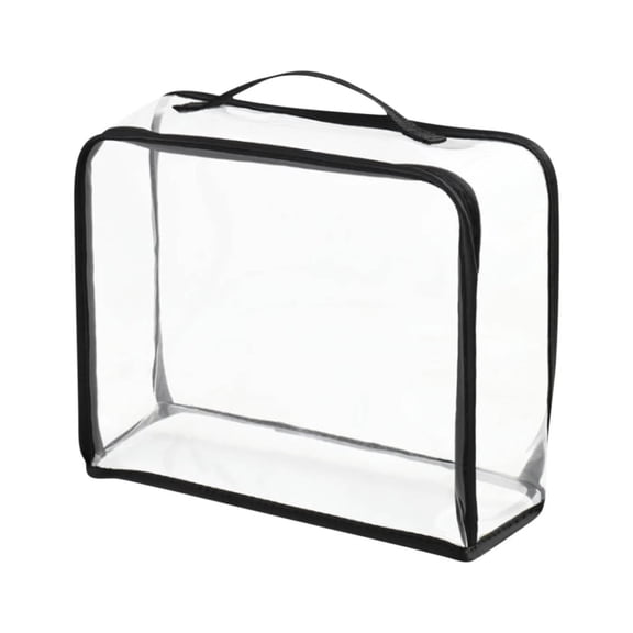 Large Clear Vinyl Storage Bag with Zipper, Transparent See-Through Travel Packing Cube for Clothes, Sweaters, Pants, and Dresses, Multipurpose Pouch with Handle