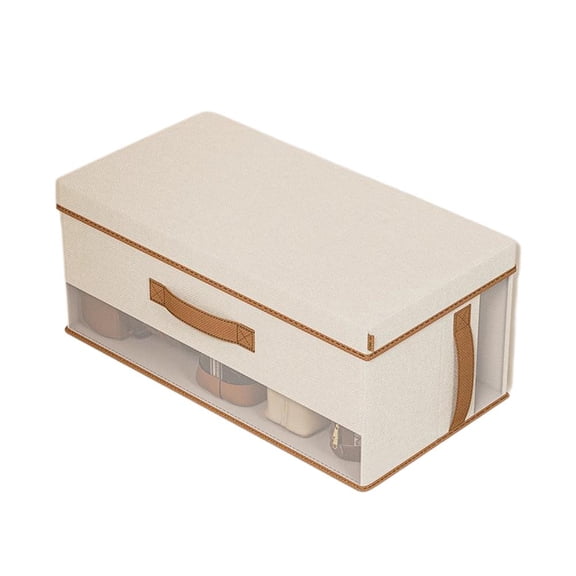 Large Closet Organizer Storage Bin With Dividers Foldable & Stackable Fabric Storage Box With Mesh Sides, Flip-top Lid & Handles for Clothes, Handbags, Pants, Jeans, Sweater, Shoes,Closet Or Shelf