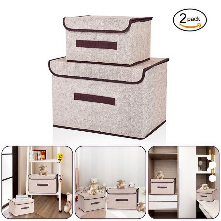 Large Closet Storage Bins, Stackable Storage Boxes for Shelves, Fabric