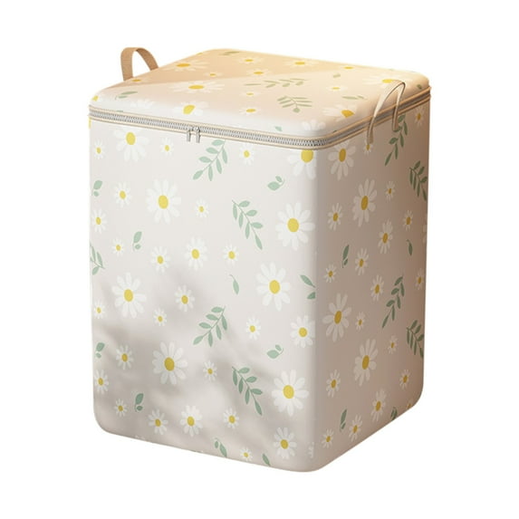 Large Clothes Storage Bag Organizer with Reinforced Handle Thick Fabric for Comforters, Clothes, Blankets, Bedding, Foldable with Sturdy Zipper, Reusable