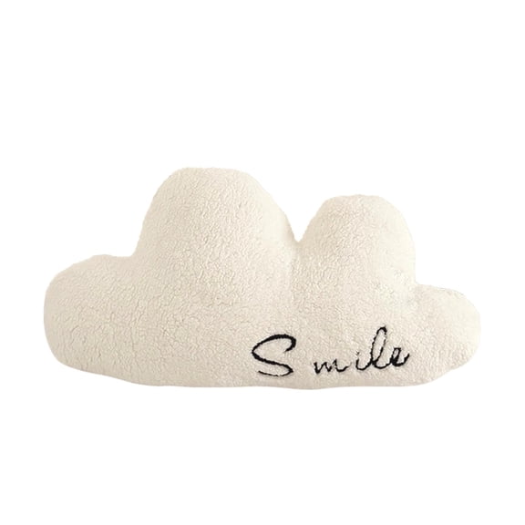 Large Cloud Pillows, White Cloud Shaped Throw Pillow Waist Rest Cushion Bedrest Reading Pillows Chair Back Cushion for Bedroom Office