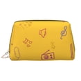 thumbnail image 1 of Large Clutch Leather Makeup Bag, Music Notation Graffiti Travel Toiletries Bag, Ladies Cosmetic Storage Bag, 1 of 8