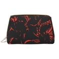 thumbnail image 1 of YFYANG Large Clutch Leather Makeup Bag, Red Abstract Flower Texture Travel Toiletries Bag, Ladies Cosmetic Storage Bag, 1 of 8