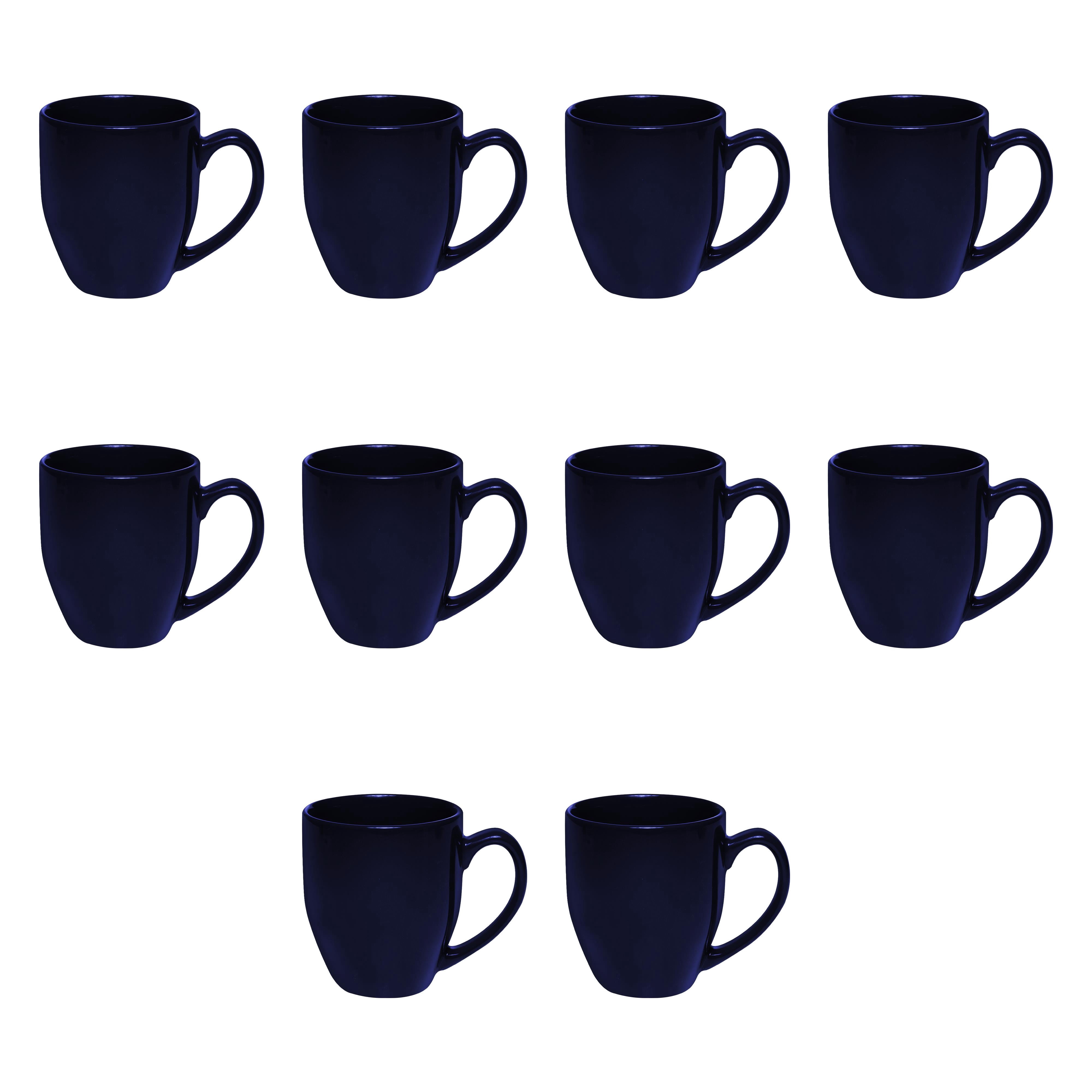 Large Coffee Cups 16 oz. Set of 10, Bulk Pack - Perfect for Tea, Espresso, Cappuccino, Hot Cocoa - Blue