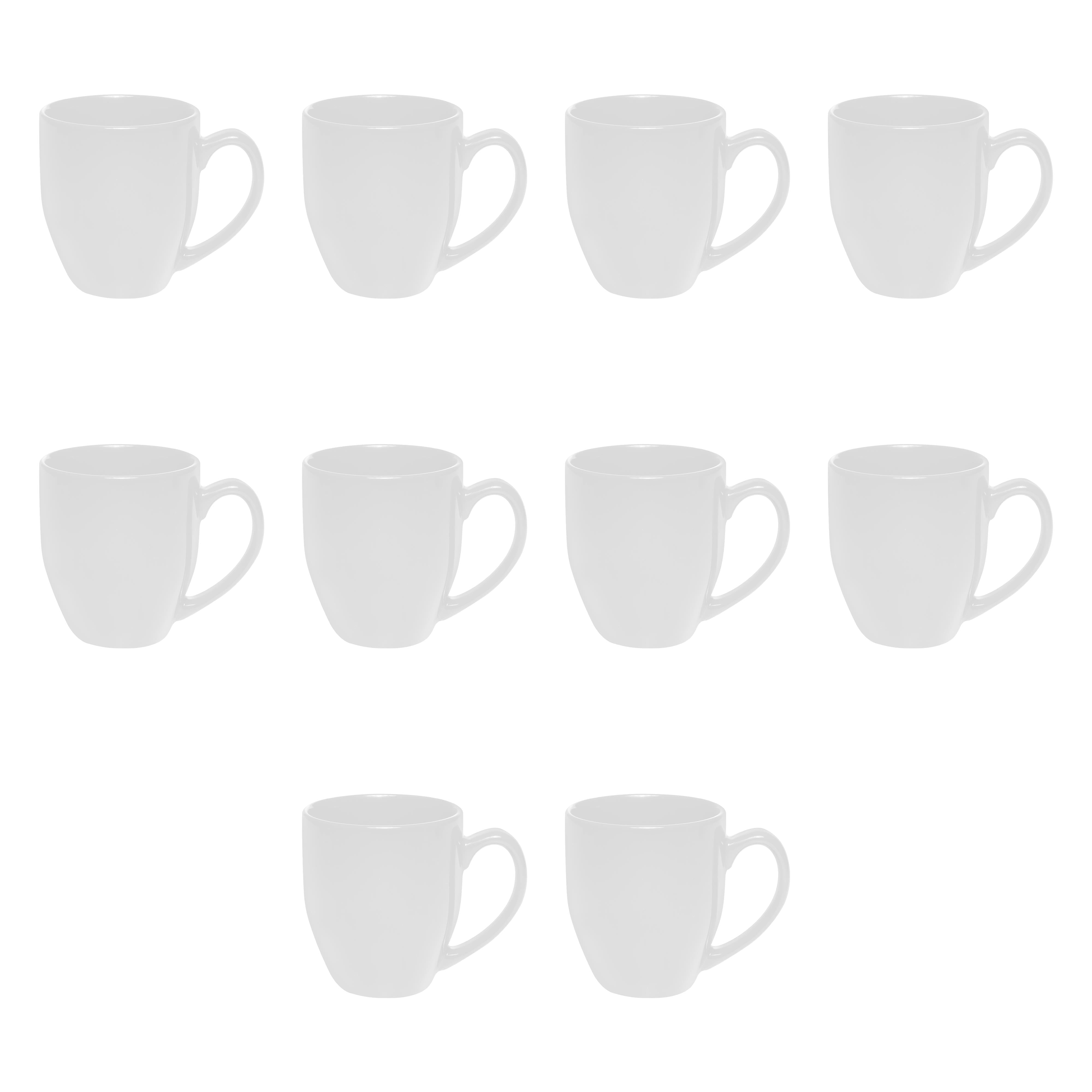 Large Coffee Cups 16 oz. Set of 10, Bulk Pack - Perfect for Tea, Espresso, Cappuccino, Hot Cocoa - White