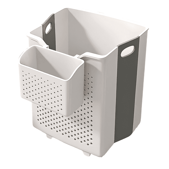 Large Collapsible Laundry Basket Set, Wall-Mounted Hamper, Extra Capacity Dirty Clothes Storage, with Inner Basket, Punch-Free Install, 13.4 x 9.1 x 14.2 in