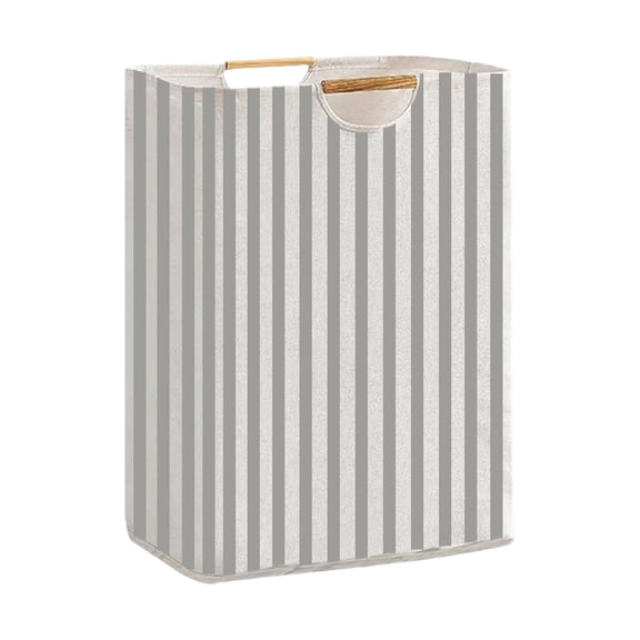 Large Collapsible Laundry Hamper with Striped Design, Durable Fabric, Easy Carry Handles, Perfect for Home Organization