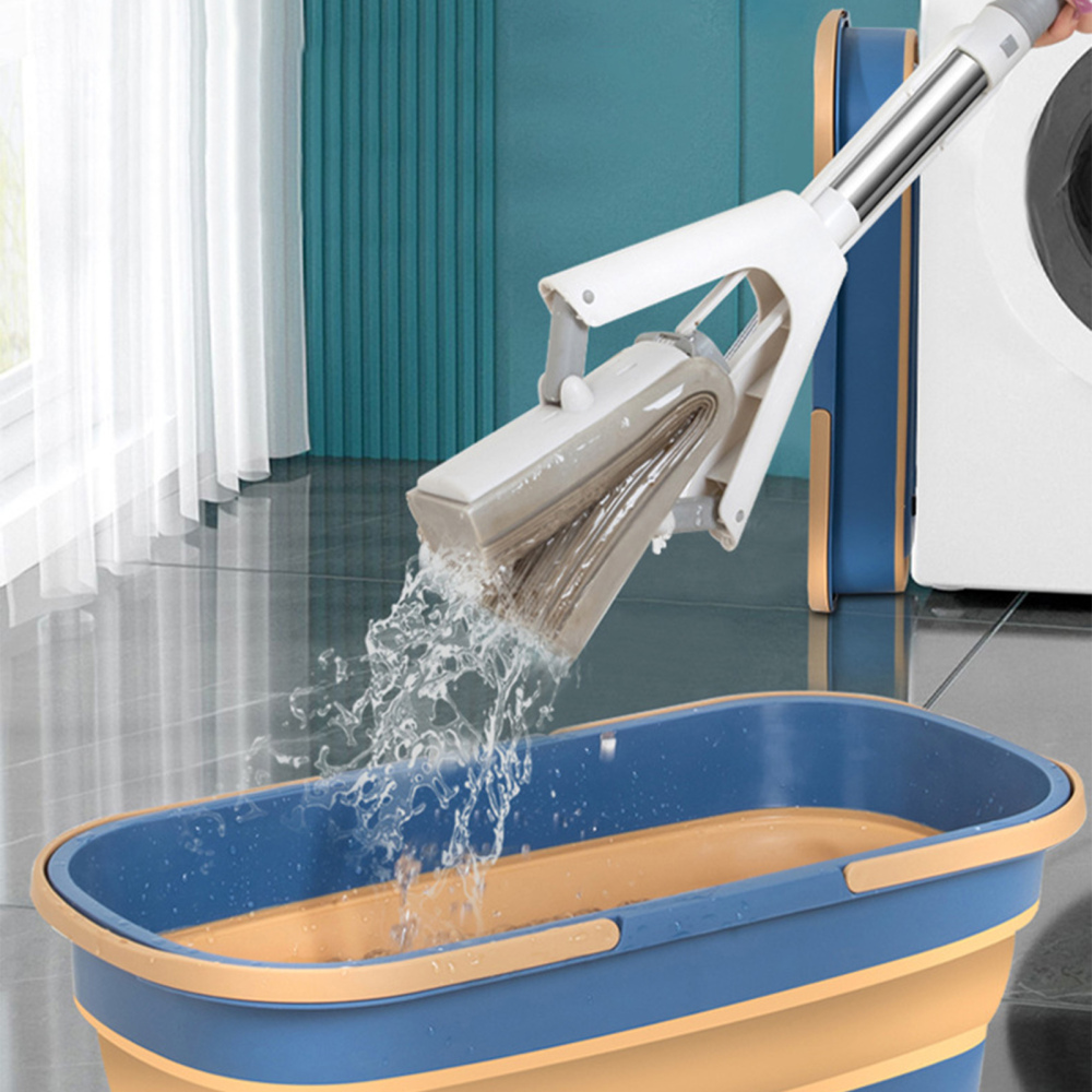 Large Collapsible Mop Bucket Rectangular Tub Handy Basket for Cleaning