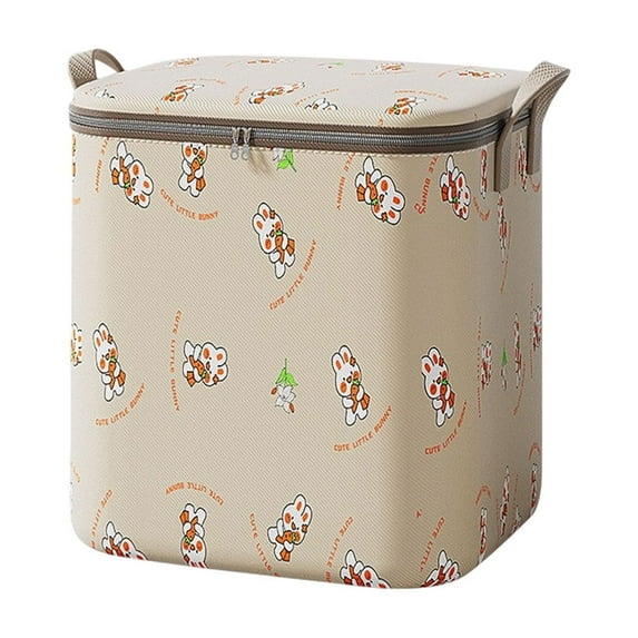 Large Collapsible Storage Bag for Moving & Organizing - Heavy Duty Reusable Cloth Moving Bins with Zippered Handles, Foldable Travel Dorm Storage Box for Clothes Toys Bedding Christmas Decor