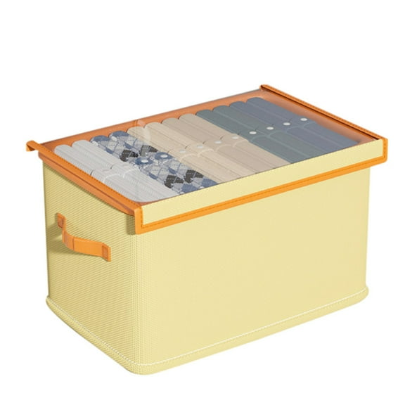 Large Collapsible Storage Bins for Closet with Handles,Foldable Rectangle Storage Box Fabric Containers Boxes for Organizing Shelves Bedroom Beige with cover 18L