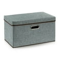 thumbnail image 1 of Large Collapsible Storage Bins with Lids Linen Fabric Foldable Storage Boxes Organizer Containers Organization Baskets for Bedroom Closet Set of 2, 1 of 5