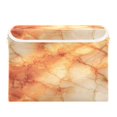 thumbnail image 1 of Large Collapsible Storage Box Flip Lid Fabric Decorative Organizer Container Basket with Handles 16.5×12.6×11.8in Orange Marble Crack, 1 of 7
