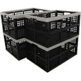 Large Collapsible Storage Crates, 42 Liter Plastic Foldable Crate Bins