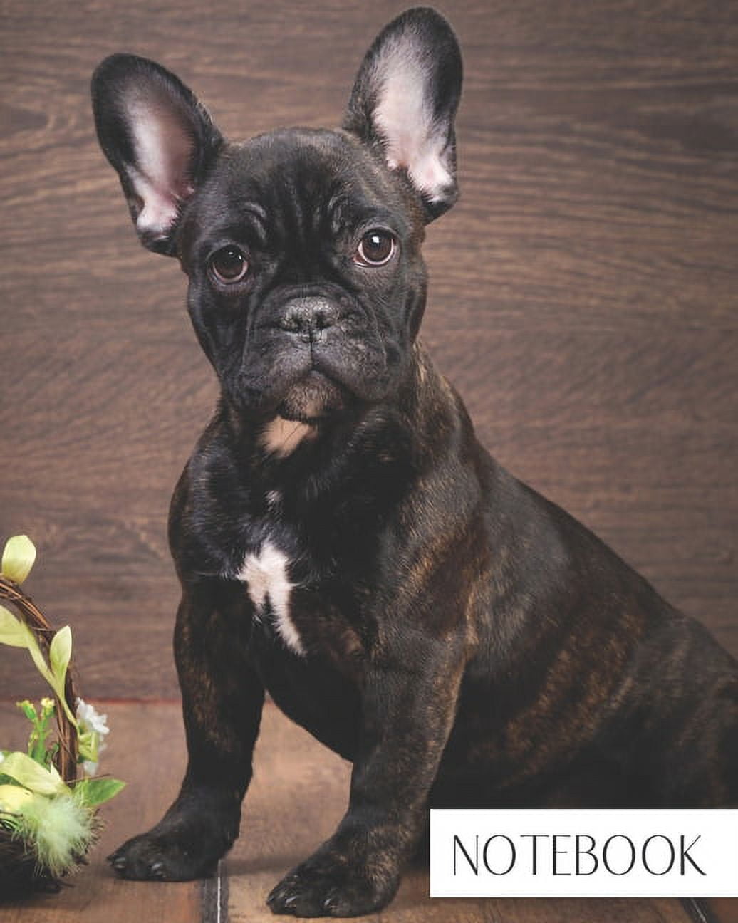 Large College Ruled Notebook: Cute Black French Bulldog Puppy (Paperback)