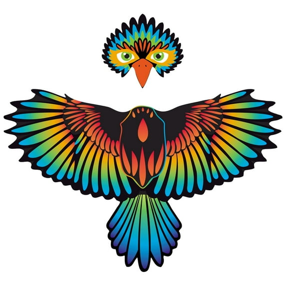 Large Colorful Bird Kite for Kids and Adults, Easy to Assemble and Fly, Durable Ripstop Fabric, Outdoor Fun Toy for Beach, Park, Garden, Family Activities, Includes Long Flying Line