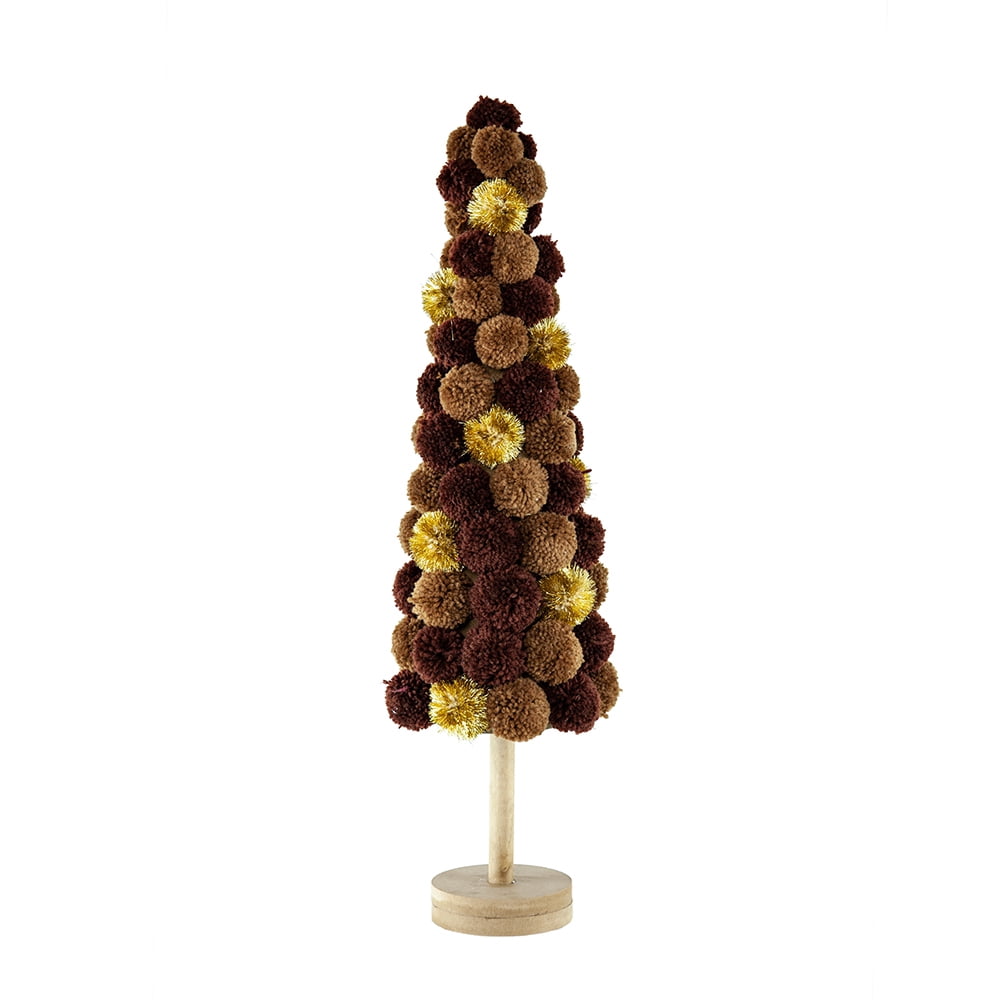 Large Colorful Modern Winter Tree Figurine 31.5 Inch Polyester Foam Pinewood Tabletop Holiday Decor