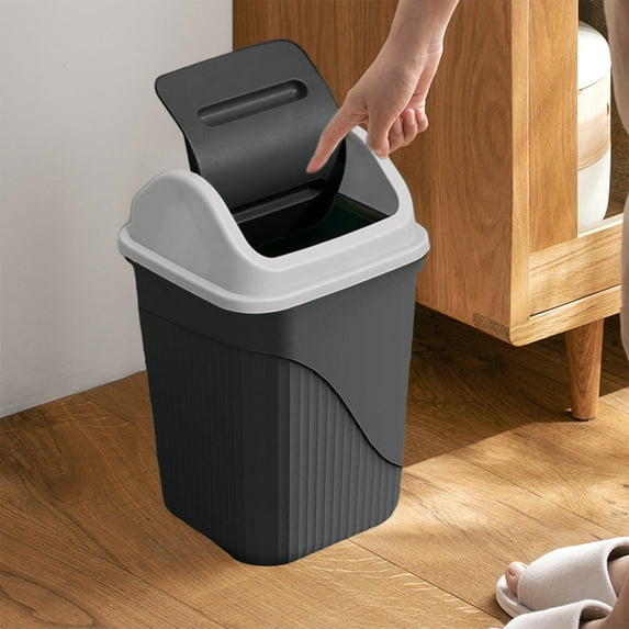 Large Colorful Trash Can, Big Square Trash Can with Lid, Home Office Bathroom Waste Bin Plastic Garbage Bin Odor Control Small Space Desk Side Bin