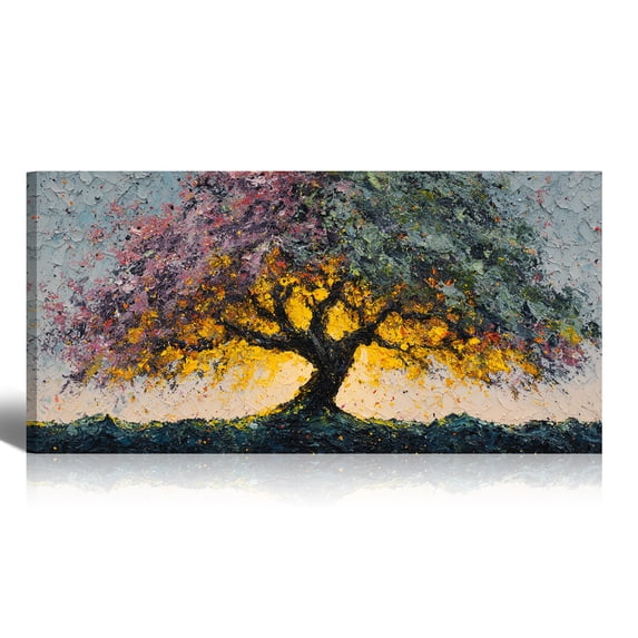 Large Colorful Tree of Life Canvas Wall Art, Abstract Tree Decor Painting Canvas Print for Living Room, Bedroom, Office Decorations, Gifts for Men