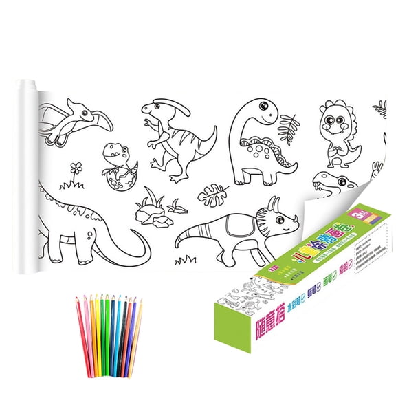Large Coloring Paper Roll 118 x 11.8 Inch Sticky Drawing Paper for Adults, Wall Coloring Stickers Set for DIY Art and Stress Relief, Long Continuous Poster Stationery Supplies