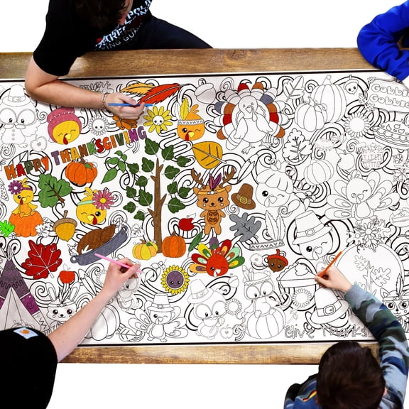 Large Coloring Poster - Classic Coloring Sheets for Kids & Adults, Use on Floor, Wall, or as Table Cover, Giant Coloring Pages with Quality Paper, Perfect for Parties & Classroom (Critters 24"x48")