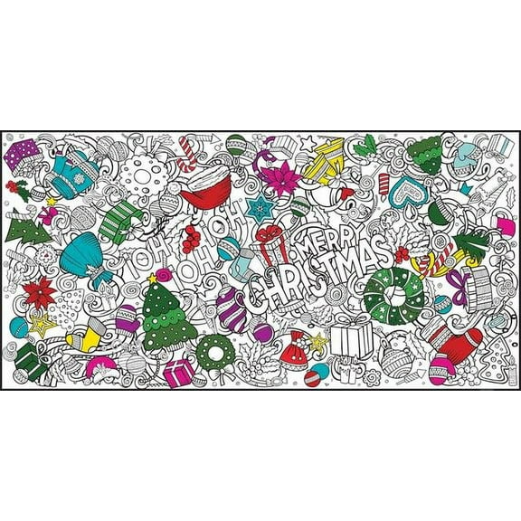 Large Coloring Poster - Classic Coloring Sheets for Kids & Adults, Use on Floor, Wall, or as Table Cover, Giant Coloring Pages with Quality Paper, Perfect for Parties & Classroom (Xmas Joy 24" x 48")