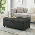 thumbnail image 1 of Large Comfort Sofa Ottoman with Storage, Modular Sectional Storage Ottoman with Wheels, Storage Bench for Living Room Bedroom, 1 of 7