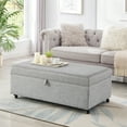 thumbnail image 1 of Large Comfort Sofa Ottoman with Storage, Modular Sectional Storage Ottoman with Wheels, Storage Bench for Living Room Bedroom, 1 of 7