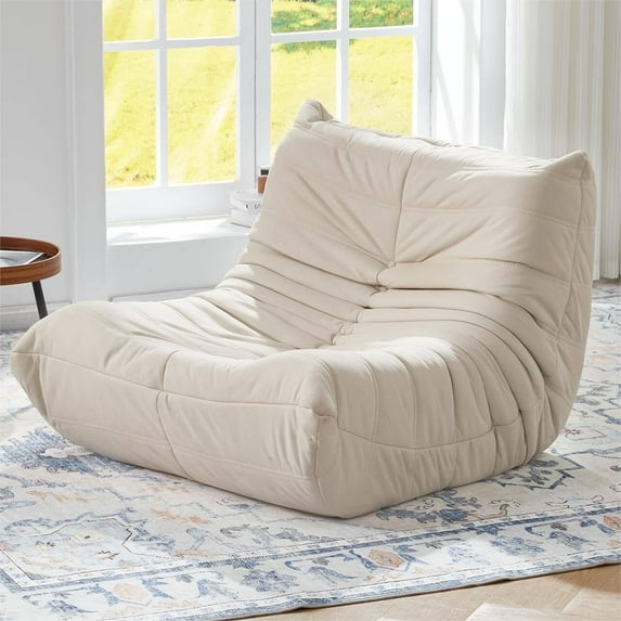 Large Comfy Bean Bag Chairs for Adults, Memory Foam Bean Bag Sofa, Ergonomic Fireside Beanbags Lazy Sofa with High-Resilience Foam, Non-Slip Base for Living Room, Bedroom, Dorm, Office