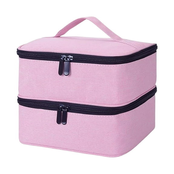 Large Compartment Nails Polish Storage Organizers With Lined Interior Fit Bottles Polish Tool Lamp Travel Case