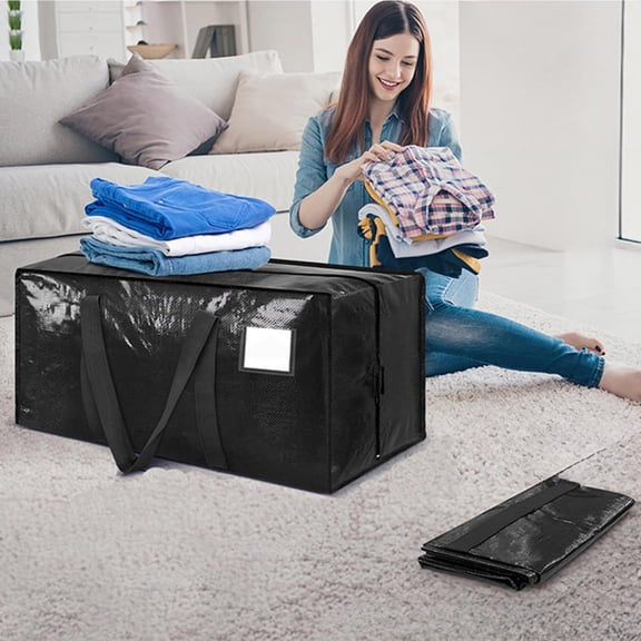 Large Compressible Storage Bag for Christmas Trees, Comforters, and Seasonal Decor - Heavy-Duty Waterproof PE Plastic with Handles