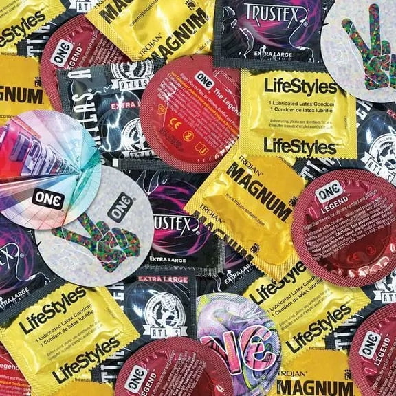 Large Condom XL Trojan Magnum NuVo Lifestyles Atlas Sampler Pack - 60 Condoms