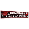 thumbnail image 1 of Large Congrats Grad Banner Gold Class of 2026 Banner Backdrop Graduation 2026 Yard Sign for Graduation Party Supplies Graduation Decorations 2026, 98 x 20 inches, 1 of 9
