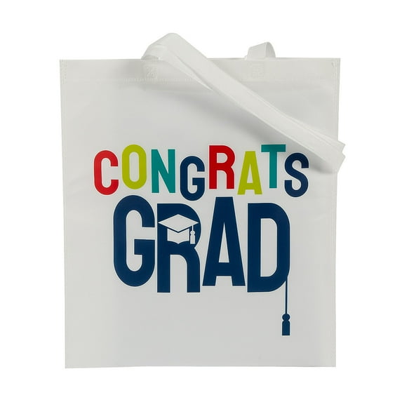 Large Congrats Grad Tote Bags, Apparel Accessories, 12 Pieces