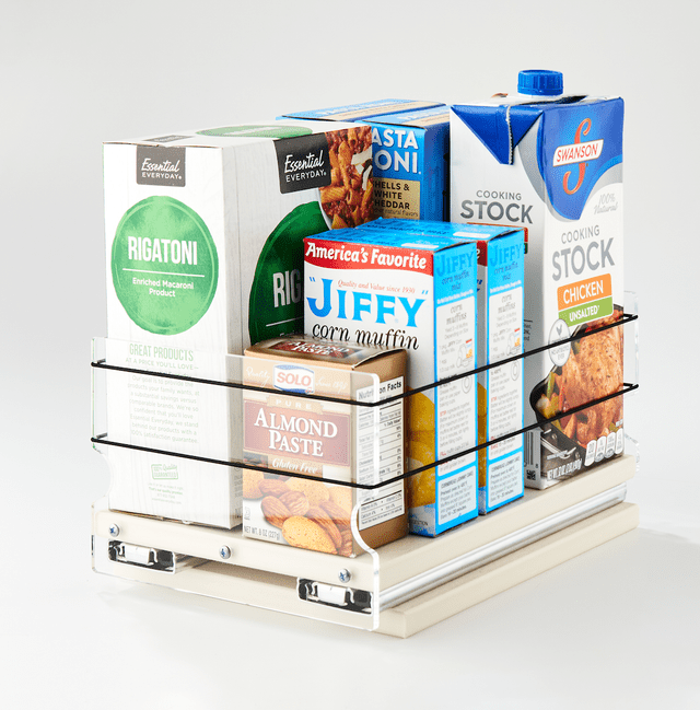 Cream 6.7" Wide Pull-Out Drawer Storage Organizer
