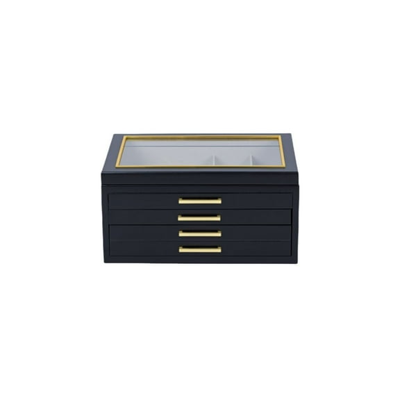 Large Contemporary Black Jewelry Box