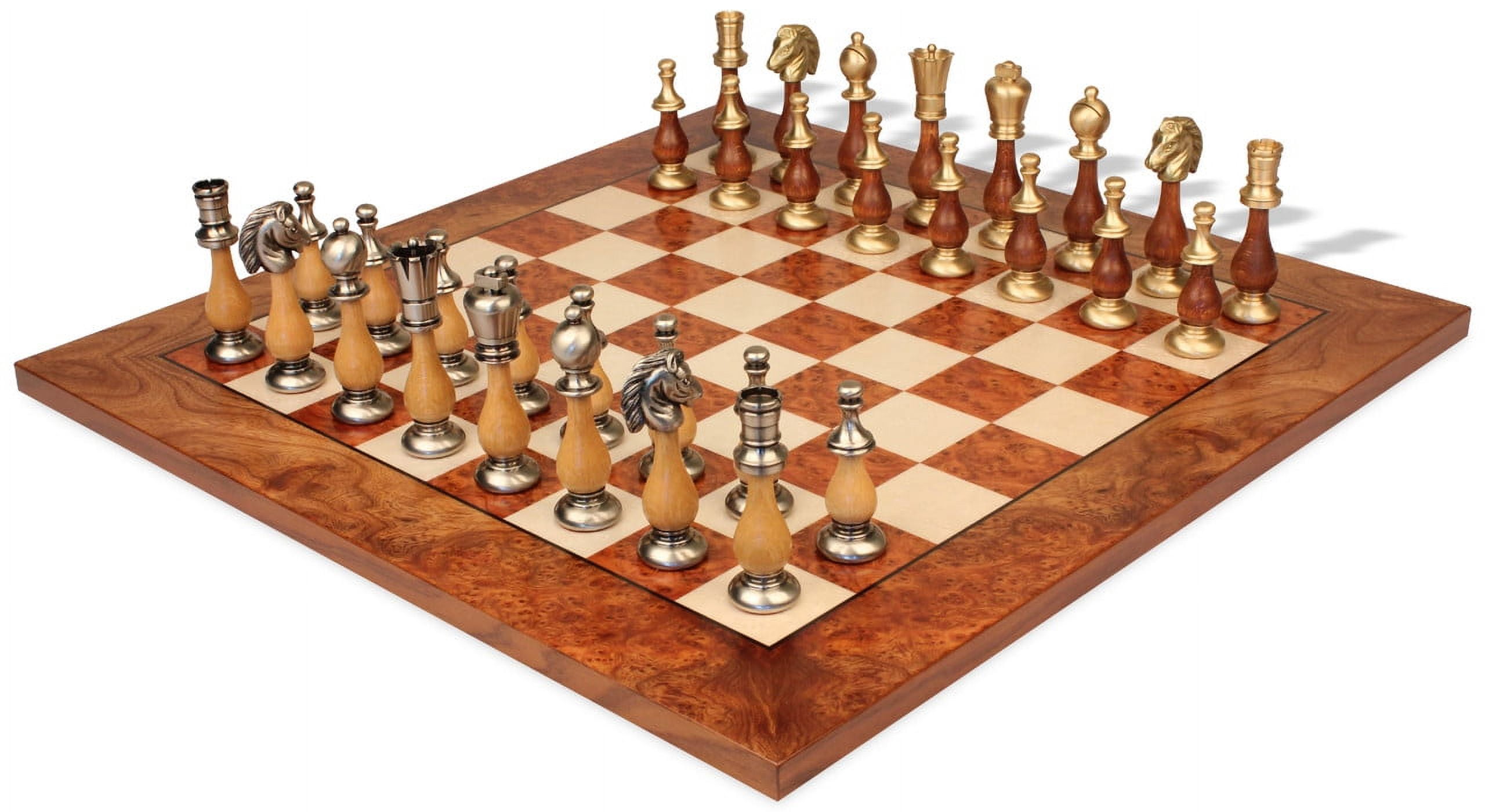 Old English Classic Chess Set with Ebonized & Boxwood Pieces - 3.9