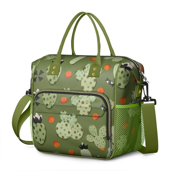 Large Cooler Bag Insulated Bags for Office Employee,Waterproof Cooler Tote with Multi Pockets for Adult,Insulated Lunch Box for Beach,Picnic,Work,Cactus